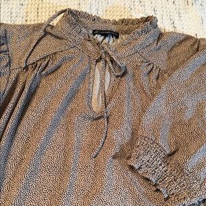 Adrianna Papell Polka Dot Ruffle Blouse